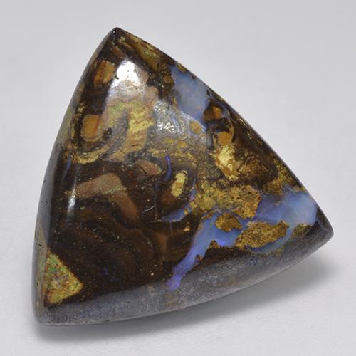 17.74캐럿 천연 멀티컬러 볼더 오팔, 트릴리언, 20.7×20.3 mm, 불투명체