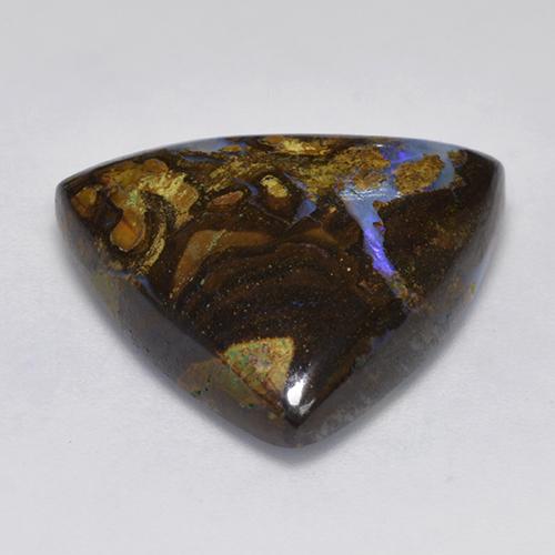 17.74캐럿 천연 멀티컬러 볼더 오팔, 트릴리언, 20.7×20.3 mm, 불투명체