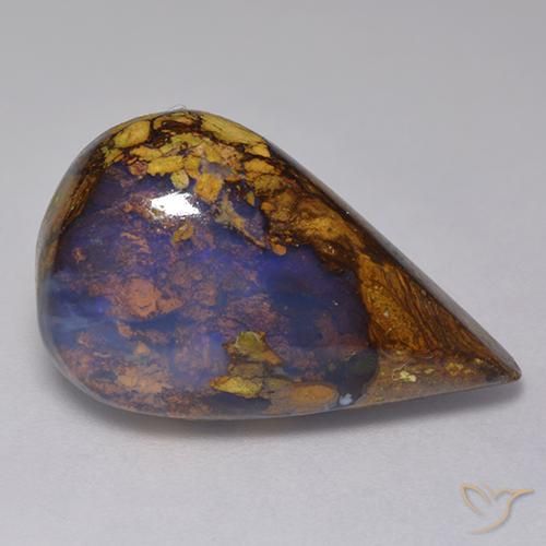 13.23ct 자연스러운 다색 볼더 오팔, 배 모양, 불투명체
