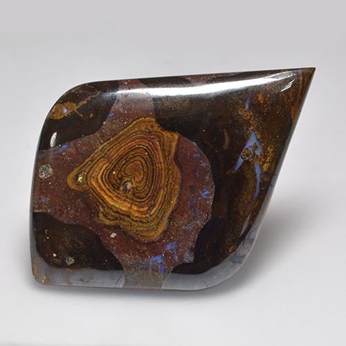 39.46캐럿 천연 멀티컬러 볼더 오팔, 멋진 모양, 42.8×30.2 mm, 불투명체