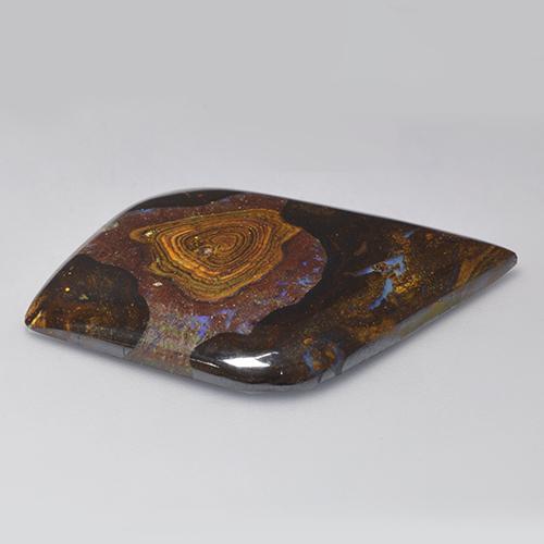 39.46캐럿 천연 멀티컬러 볼더 오팔, 멋진 모양, 42.8×30.2 mm, 불투명체
