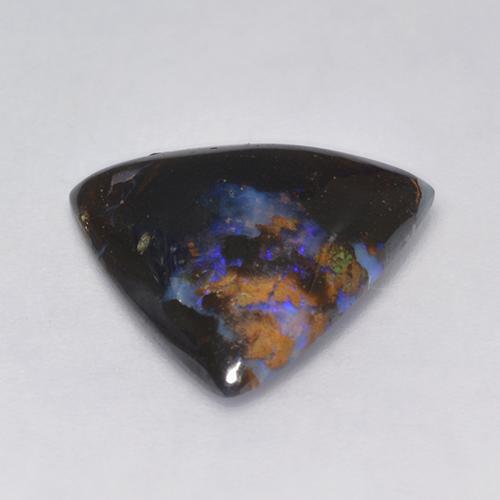 5.14캐럿 천연 멀티컬러 볼더 오팔, 트릴리언, 13.8×13.7 mm, 불투명체