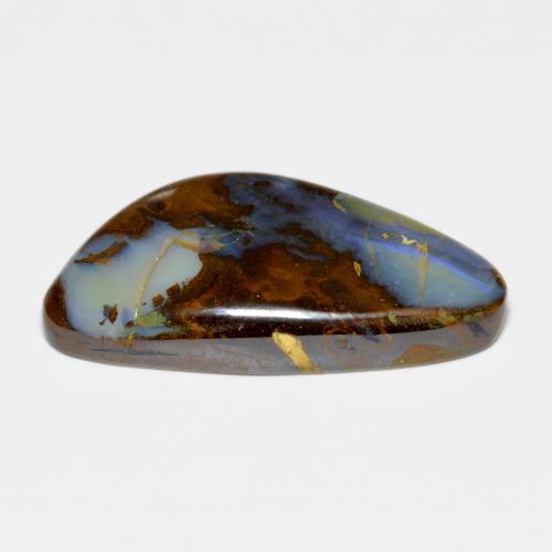 30.28캐럿 천연 멀티컬러 볼더 오팔, 멋진 모양, 31.5×17.2 mm, 불투명체