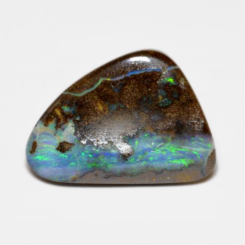 10.00캐럿 천연 멀티컬러 볼더 오팔, 멋진 모양, 19.2×13.8 mm, 불투명체