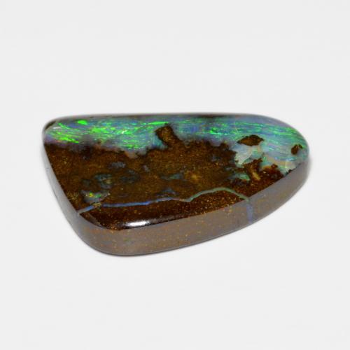 10.00캐럿 천연 멀티컬러 볼더 오팔, 멋진 모양, 19.2×13.8 mm, 불투명체