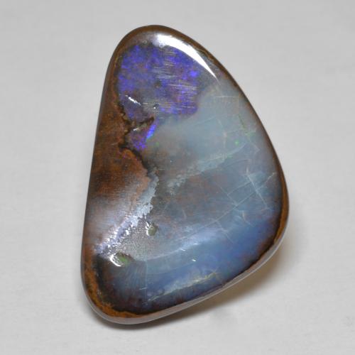 12.56캐럿 천연 멀티컬러 볼더 오팔, 멋진 모양, 21.2×14.4 mm, 불투명체