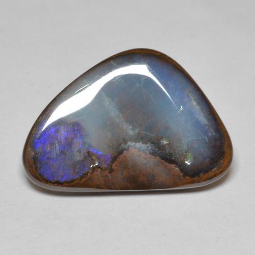 12.56캐럿 천연 멀티컬러 볼더 오팔, 멋진 모양, 21.2×14.4 mm, 불투명체