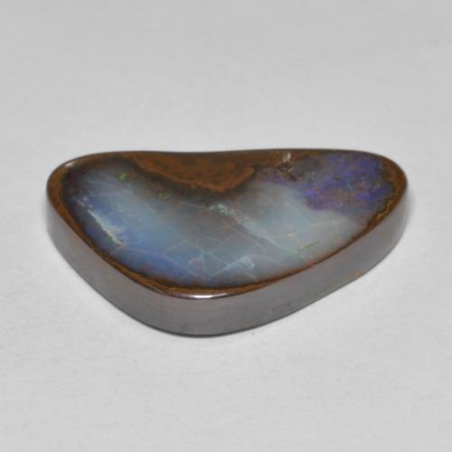 12.56캐럿 천연 멀티컬러 볼더 오팔, 멋진 모양, 21.2×14.4 mm, 불투명체