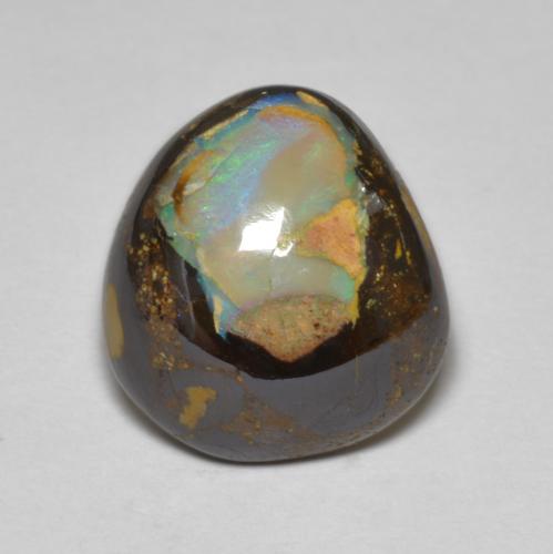 8.07캐럿 천연 멀티컬러 볼더 오팔, 멋진 모양, 14×13 mm, 불투명체