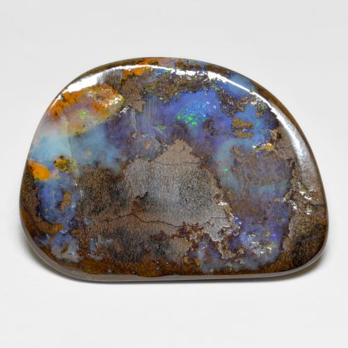 49.06캐럿 천연 멀티컬러 볼더 오팔, 멋진 모양, 41.3×29.8 mm, 불투명체