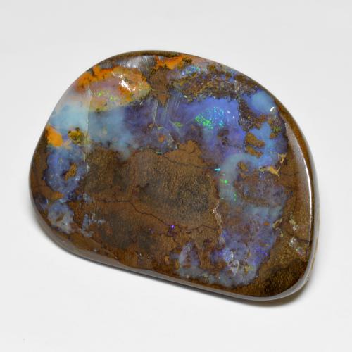 49.06캐럿 천연 멀티컬러 볼더 오팔, 멋진 모양, 41.3×29.8 mm, 불투명체