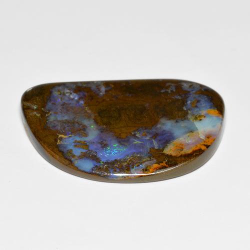 49.06캐럿 천연 멀티컬러 볼더 오팔, 멋진 모양, 41.3×29.8 mm, 불투명체