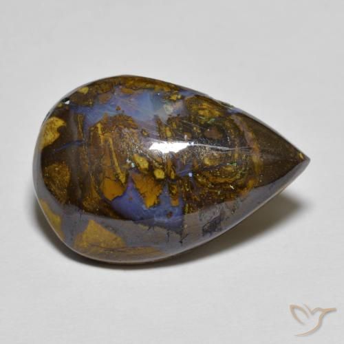 10.43ct 자연스러운 다색 볼더 오팔, 배 모양, 불투명체