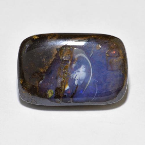 10.20캐럿 천연 멀티컬러 볼더 오팔, 쿠션 컷, 17.9×11.8 mm, 불투명체