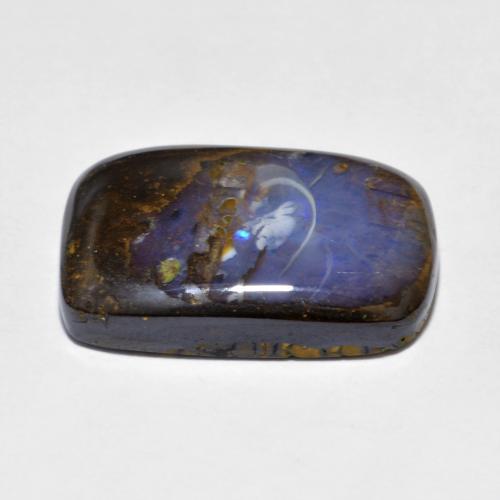 10.20캐럿 천연 멀티컬러 볼더 오팔, 쿠션 컷, 17.9×11.8 mm, 불투명체