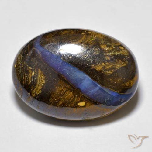 20.97캐럿 천연 멀티컬러 볼더 오팔, 타원형 컷, 21.5×15.7 mm, 불투명체