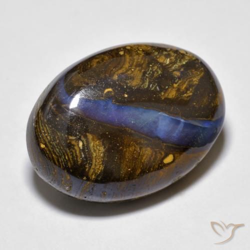 20.97캐럿 천연 멀티컬러 볼더 오팔, 타원형 컷, 21.5×15.7 mm, 불투명체
