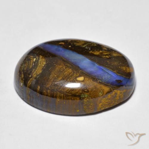 20.97캐럿 천연 멀티컬러 볼더 오팔, 타원형 컷, 21.5×15.7 mm, 불투명체