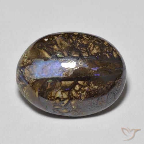 7.69ct 자연스러운 다색 볼더 오팔, 타원형, 불투명체