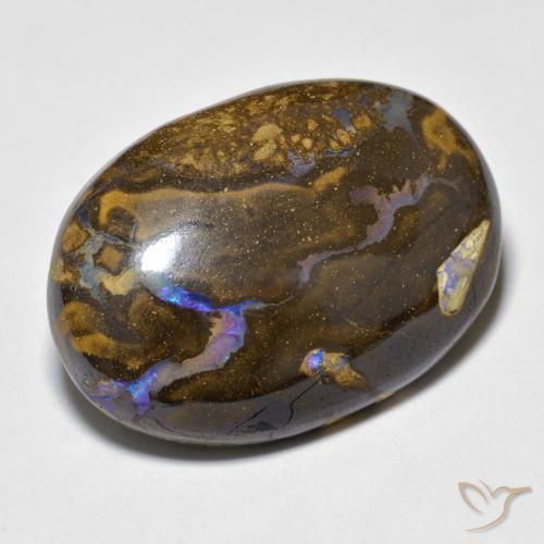 23.40캐럿 천연 멀티컬러 볼더 오팔, 타원형 컷, 24.1×16.7 mm, 불투명체