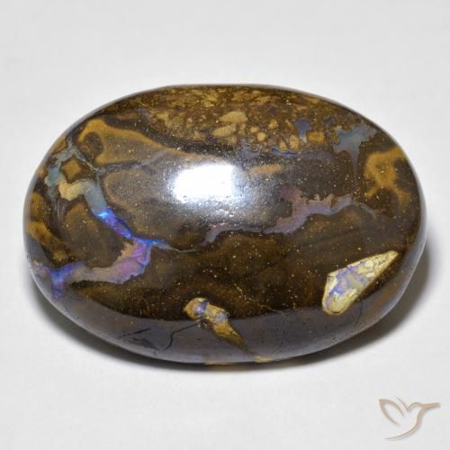 23.40캐럿 천연 멀티컬러 볼더 오팔, 타원형 컷, 24.1×16.7 mm, 불투명체