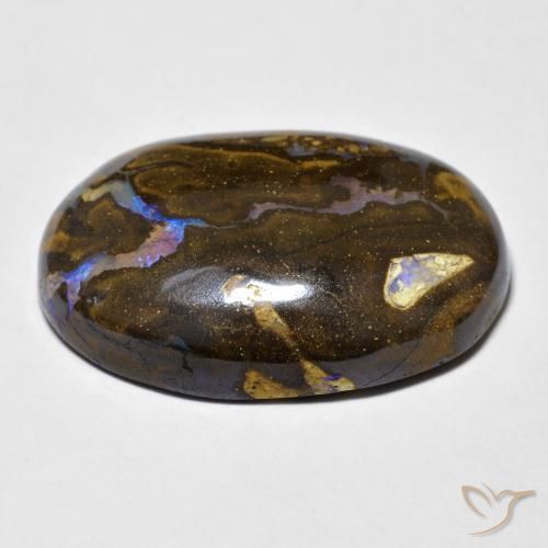23.40캐럿 천연 멀티컬러 볼더 오팔, 타원형 컷, 24.1×16.7 mm, 불투명체