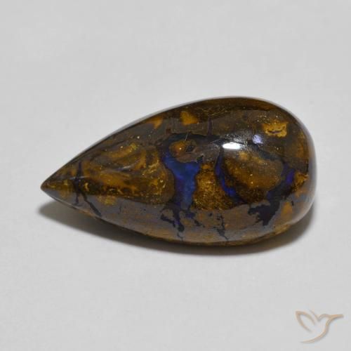8.32ct 자연스러운 다색 볼더 오팔, 배 모양, 불투명체