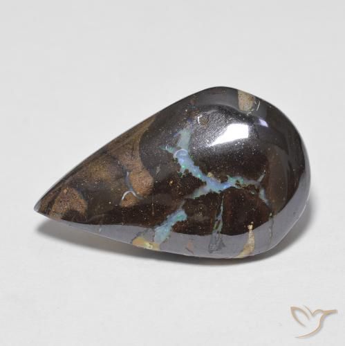 6.10ct 자연스러운 다색 볼더 오팔, 배 모양, 불투명체