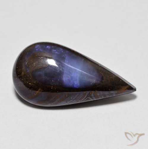 8.11ct 자연스러운 다색 볼더 오팔, 배 모양, 불투명체