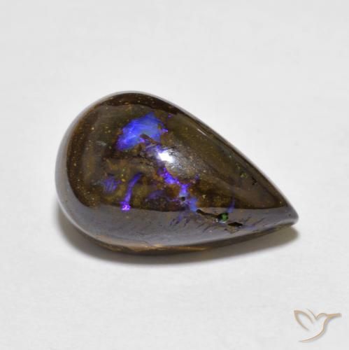 7.30ct 자연스러운 다색 볼더 오팔, 배 모양, 불투명체