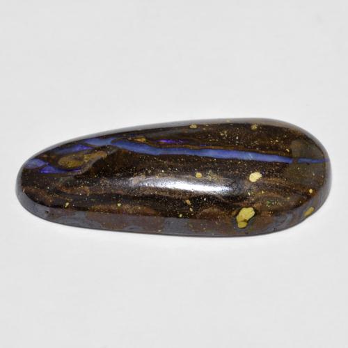 12.06캐럿 천연 멀티컬러 볼더 오팔, 멋진 모양, 26.3×11.3 mm, 불투명체