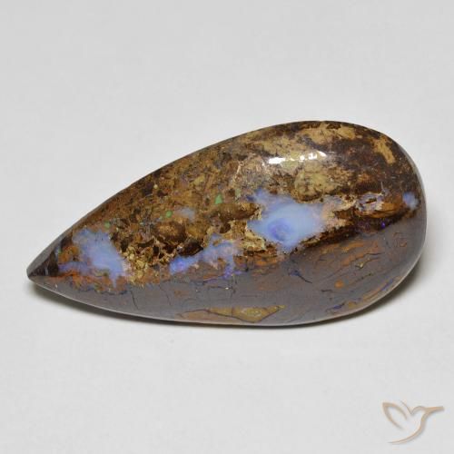 11.36ct 자연스러운 다색 볼더 오팔, 배 모양, 불투명체