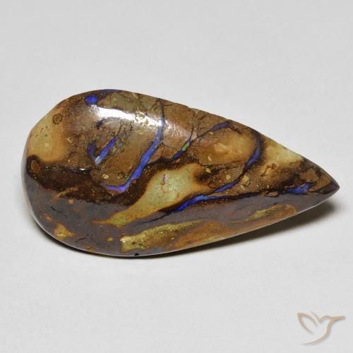 11.51ct 자연스러운 다색 볼더 오팔, 배 모양, 불투명체