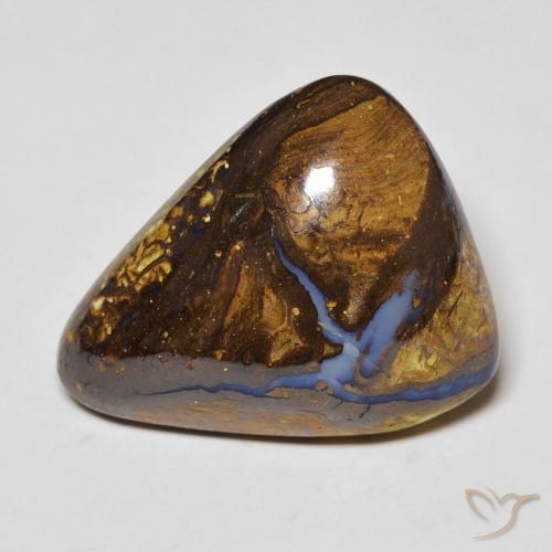 17.24캐럿 천연 멀티컬러 볼더 오팔, 트릴리언, 21.2×17.4 mm, 불투명체