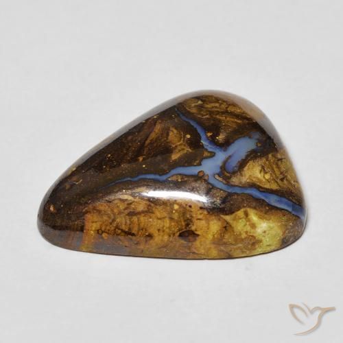 17.24캐럿 천연 멀티컬러 볼더 오팔, 트릴리언, 21.2×17.4 mm, 불투명체