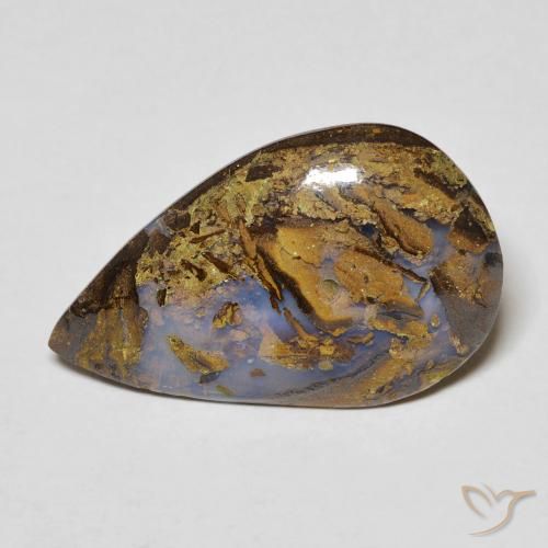 9.98ct 자연스러운 다색 볼더 오팔, 배 모양, 불투명체