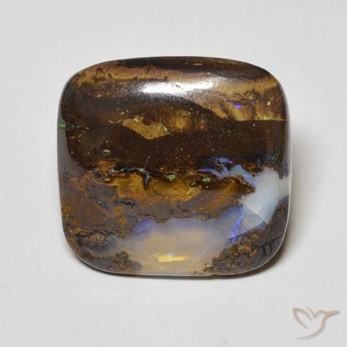 7.13ct 자연스러운 다색 볼더 오팔, 방석, 투명한