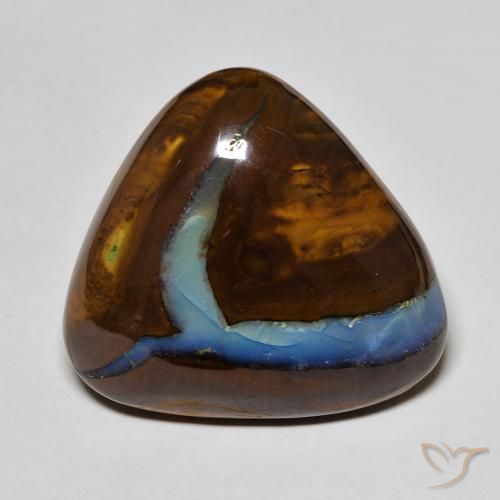 25.50캐럿 천연 멀티컬러 볼더 오팔, 트릴리언, 22.1×21.4 mm, 불투명체