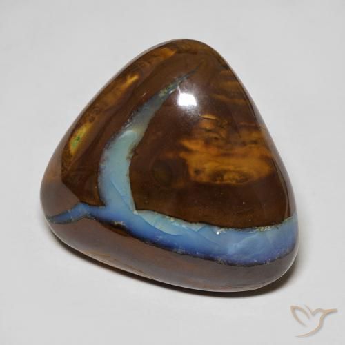 25.50캐럿 천연 멀티컬러 볼더 오팔, 트릴리언, 22.1×21.4 mm, 불투명체