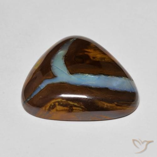 25.50캐럿 천연 멀티컬러 볼더 오팔, 트릴리언, 22.1×21.4 mm, 불투명체