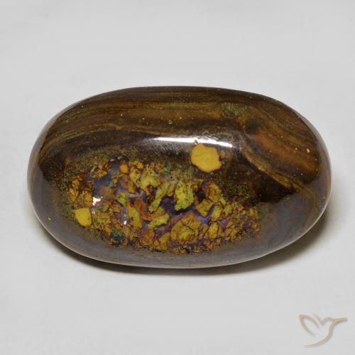 21.69ct 자연스러운 다색 볼더 오팔, 타원형, 불투명체