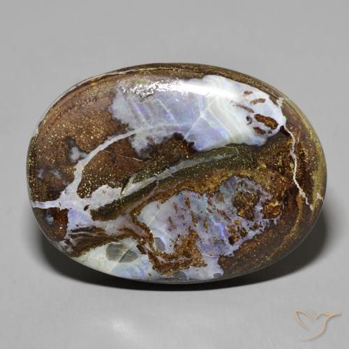 50.24ct 자연스러운 다색 볼더 오팔, 타원형, 불투명체