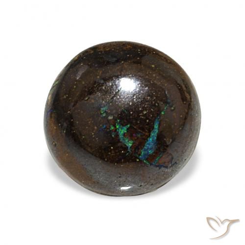 3.11ct 다색 볼더 오팔, 둥근, 불투명체