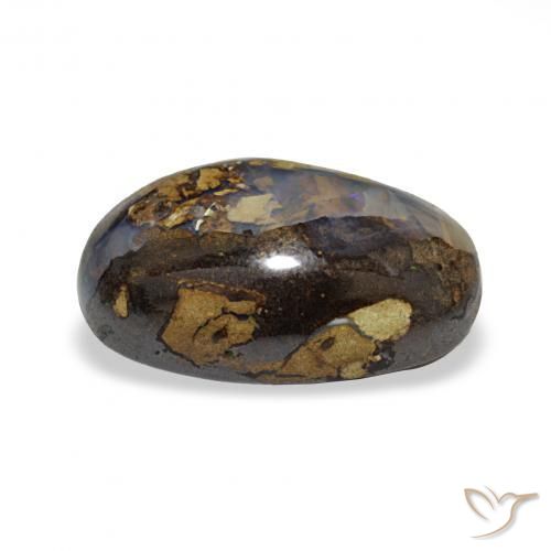 5.70캐럿 천연 다색 볼더 오팔, 타원형, 불투명체