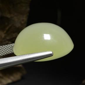 34.18캐럿 천연 라임 그린 칼사이트, 쿠션 컷, 20.1×19.1 mm, 투명한
