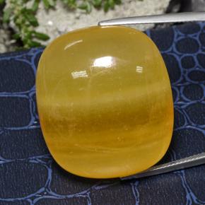 100.93캐럿 천연 주황색 방해석, 쿠션 컷, 투명한