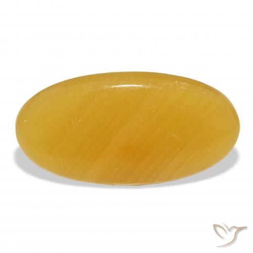 45.99ct 자연스러운 골든 오렌지 방해석, 타원형, 투명한