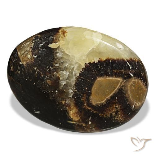 103.06캐럿 천연 멀티컬러 칼사이트, 타원형 컷, 48.1×35.3 mm, 불투명체