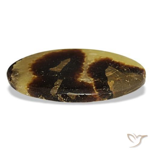89.40캐럿 천연 멀티컬러 칼사이트, 타원형 컷, 53.2×31.5 mm, 불투명체