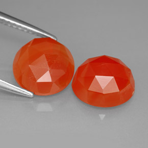 캐럿 천연 레드 오렌지 카넬리안 보석, 투명한, 9.17 mm, 투명/반투명